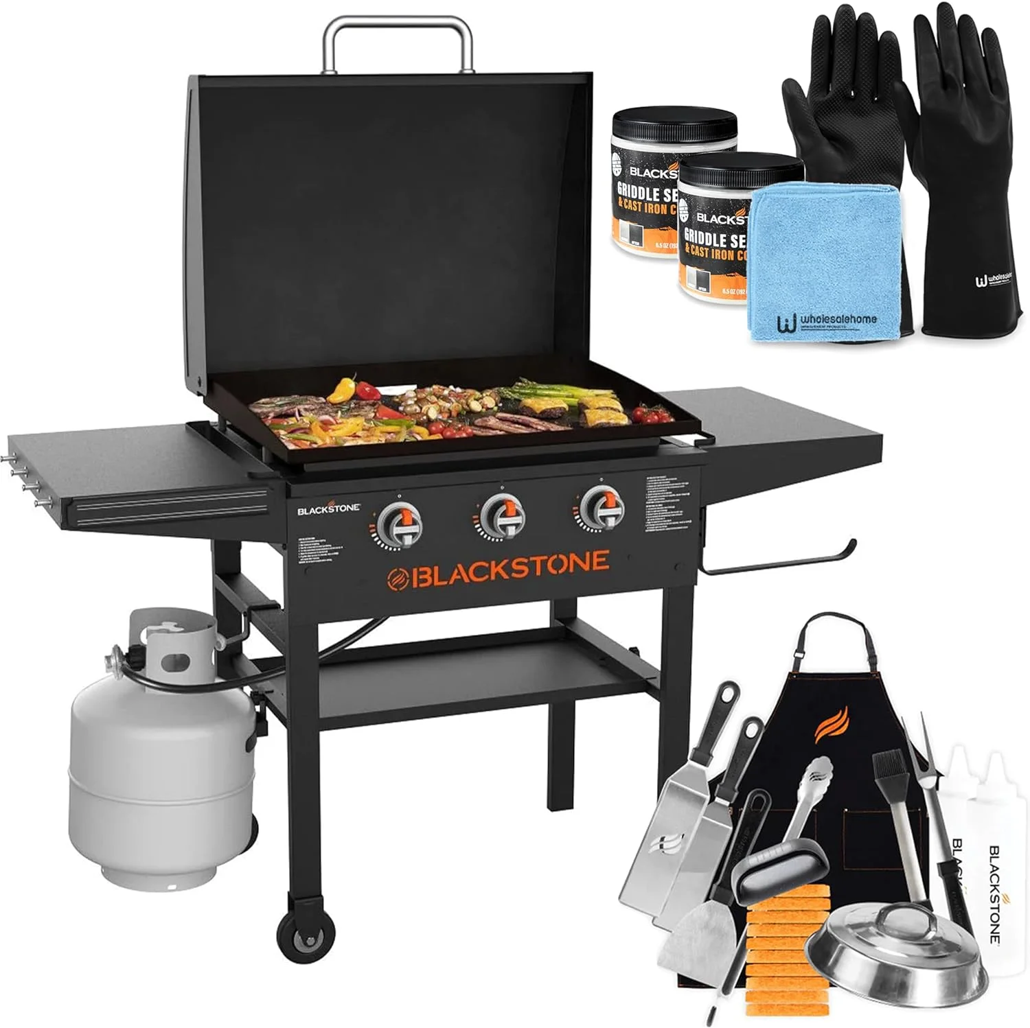 28 Inch Gas Griddle - 3 Burner Outdoor Flat Top Grill with Accessories - product image 1
