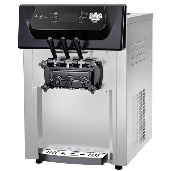 Commercial Soft Serve Ice Cream Machine - 2+1 Flavor Countertop Frozen Dessert Maker - product image 1