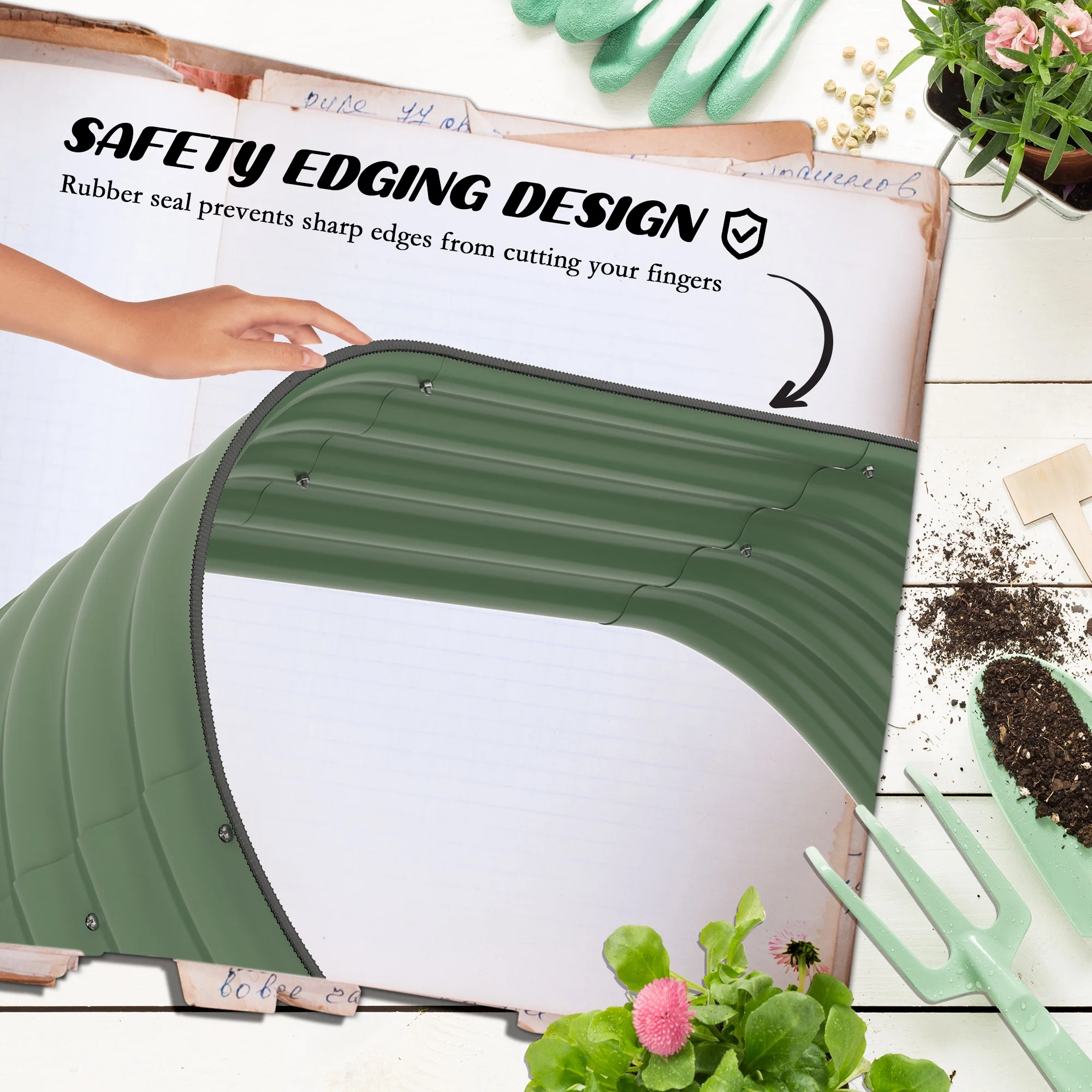 Outsunny 3-Tier Raised Garden Bed 62.25" x 43" x 32.25" Planter Set, Green - image 8