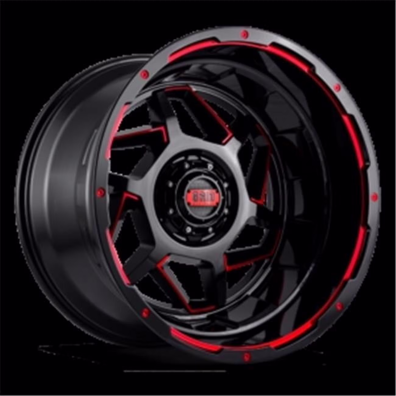Grid Wheels D2952E87 20 x 9 GD14 0 mm Offset 5 x 127 Black with Red Accent Wheel - image 1