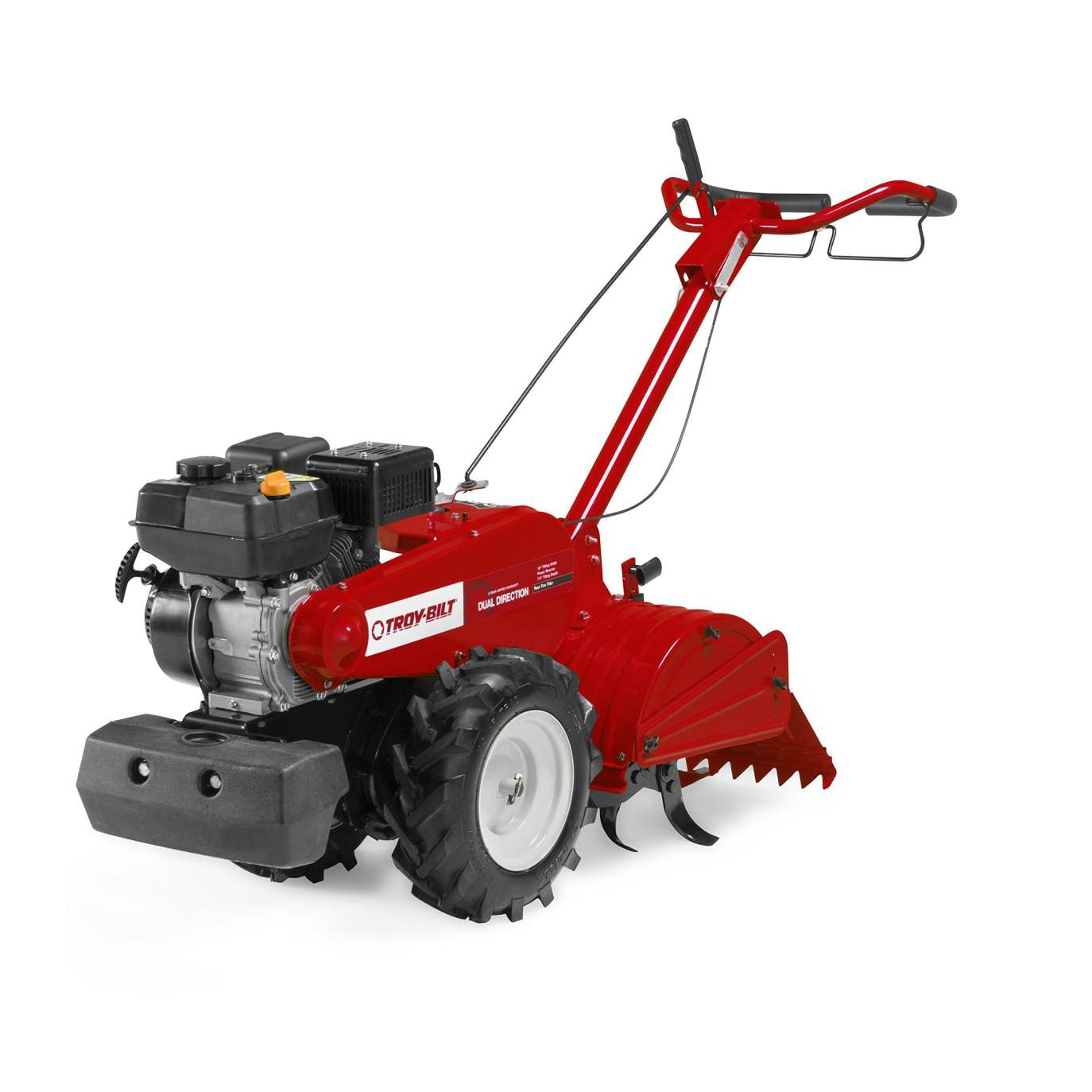 208cc Front Tine Tiller Cultivator - 18-Inch Dual Direction Gas Powered Garden Tiller with Adjustable Handle & 13-Inch Wheels - product image 1