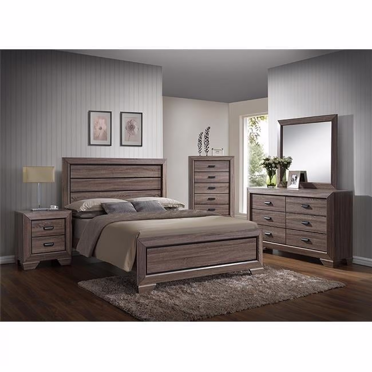KB B2185-N 27 x 24 x 19 in. Wood Night Stand - Light Brown - image 1