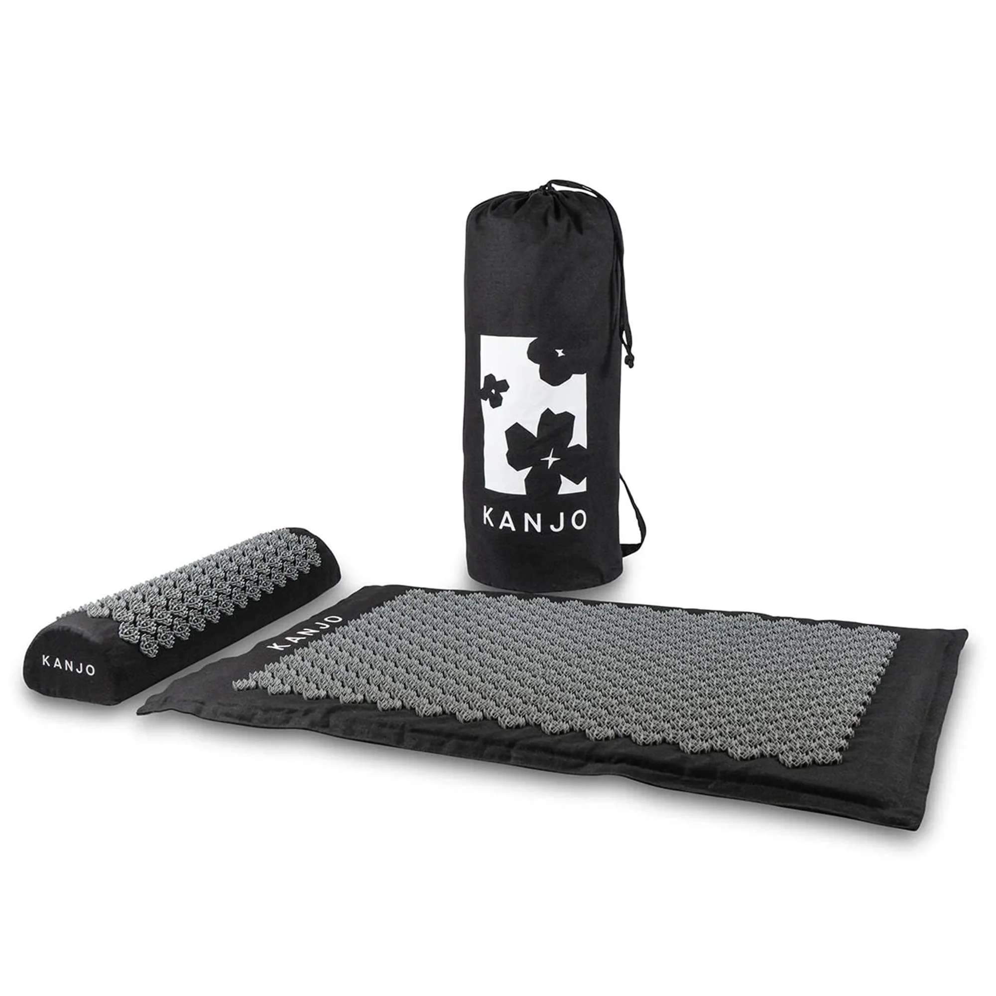 Kanjo Acupressure Mat Set Mat: 24 X 34 Inch / Pillow: 6 X 22 Inch Black White KANMATXL - image 2