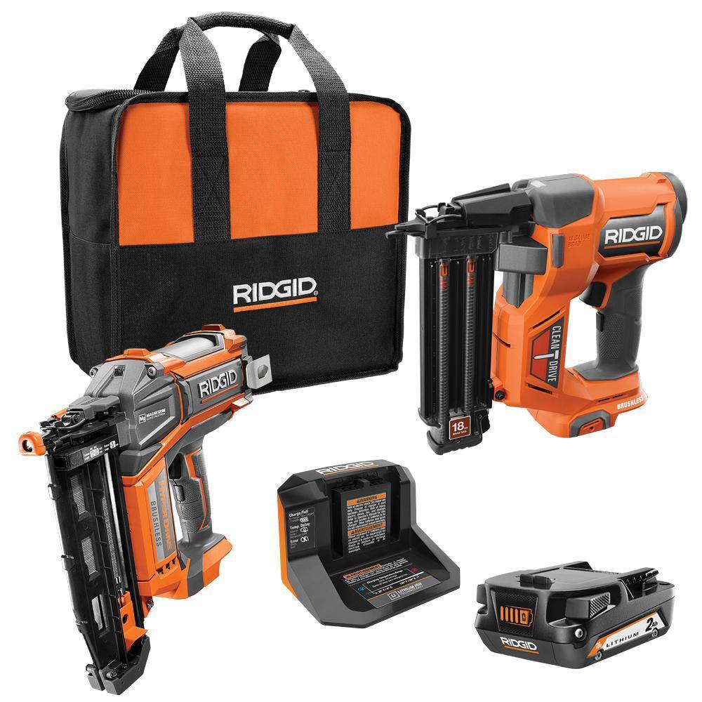 18V Brushless Cordless Nailer Combo Kit - Brad & Finish Nailers with Battery and Charger - product image 1