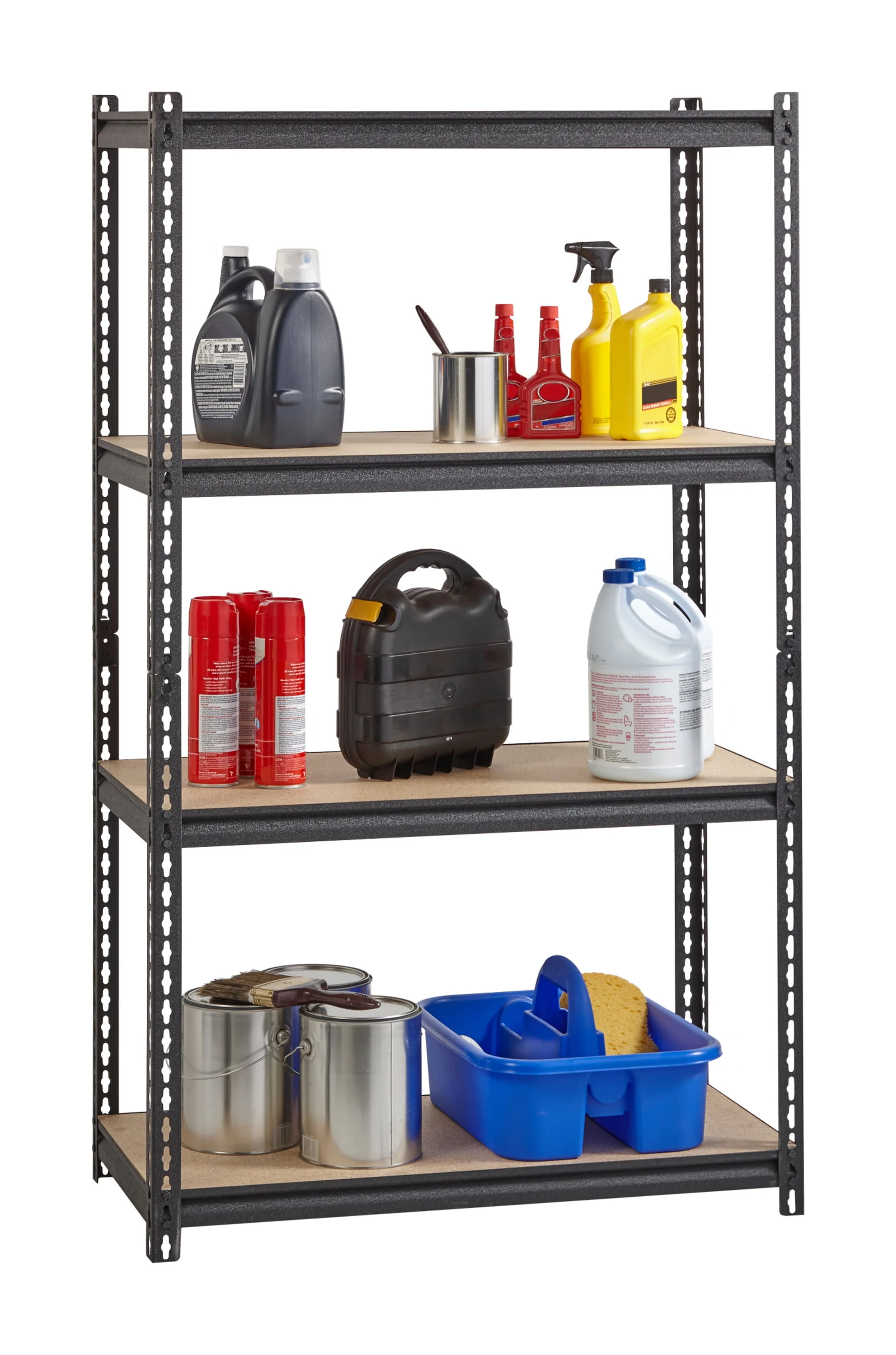 Iron Horse 2300 Riveted Steel Shelving 4-Shelf Unit, 18D x 36W x 60H, Black - image 4
