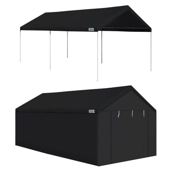 10x20 ft Straight Leg Instant Canopy Tent with Sidewalls, Pop-Up Outdoor Party Shelter & Carport, Black - product image 1