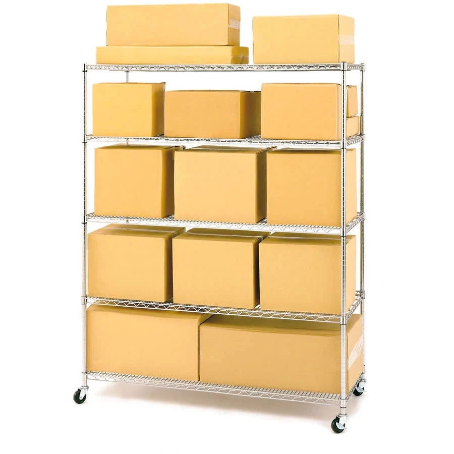 Seville Classics 60"W x 24"L x 72"H 5-Shelf Steel Wire Freestanding Shelves, Silver - image 7