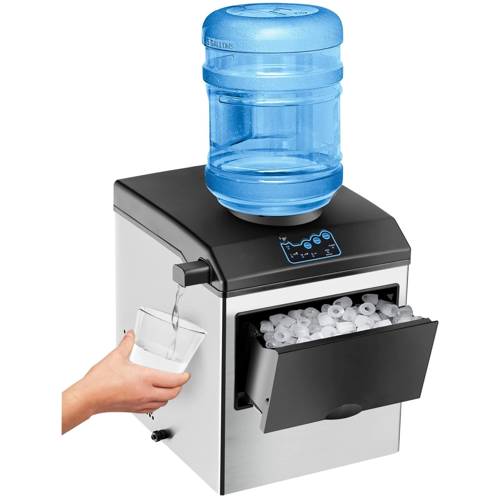 2-in-1 Countertop Ice Maker & Water Dispenser - 48 lbs Daily Ice Machine with 3 Ice Sizes and Water Cooler - product image 1