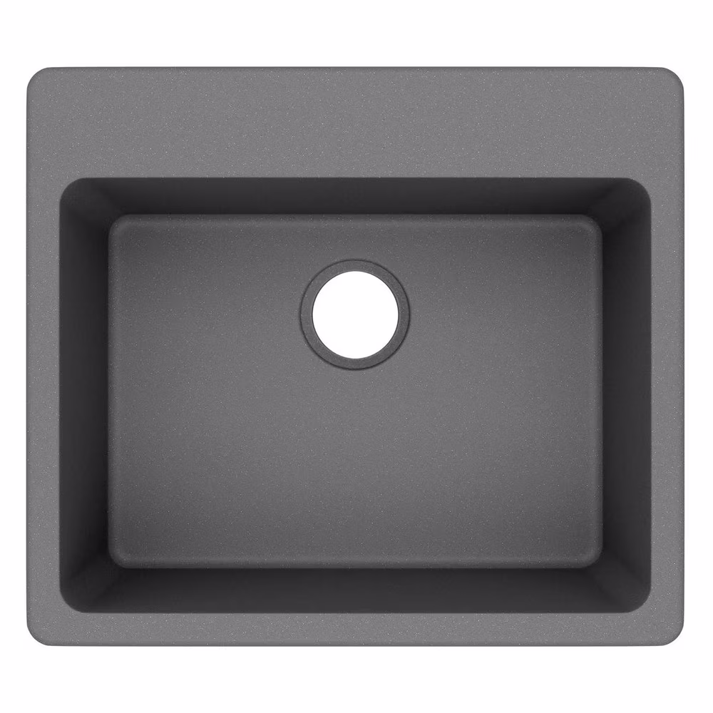 Elkay Quartz Classic 25" x 22" x 9-1/2", Single Bowl Drop-in Sink, Greystone - image 1