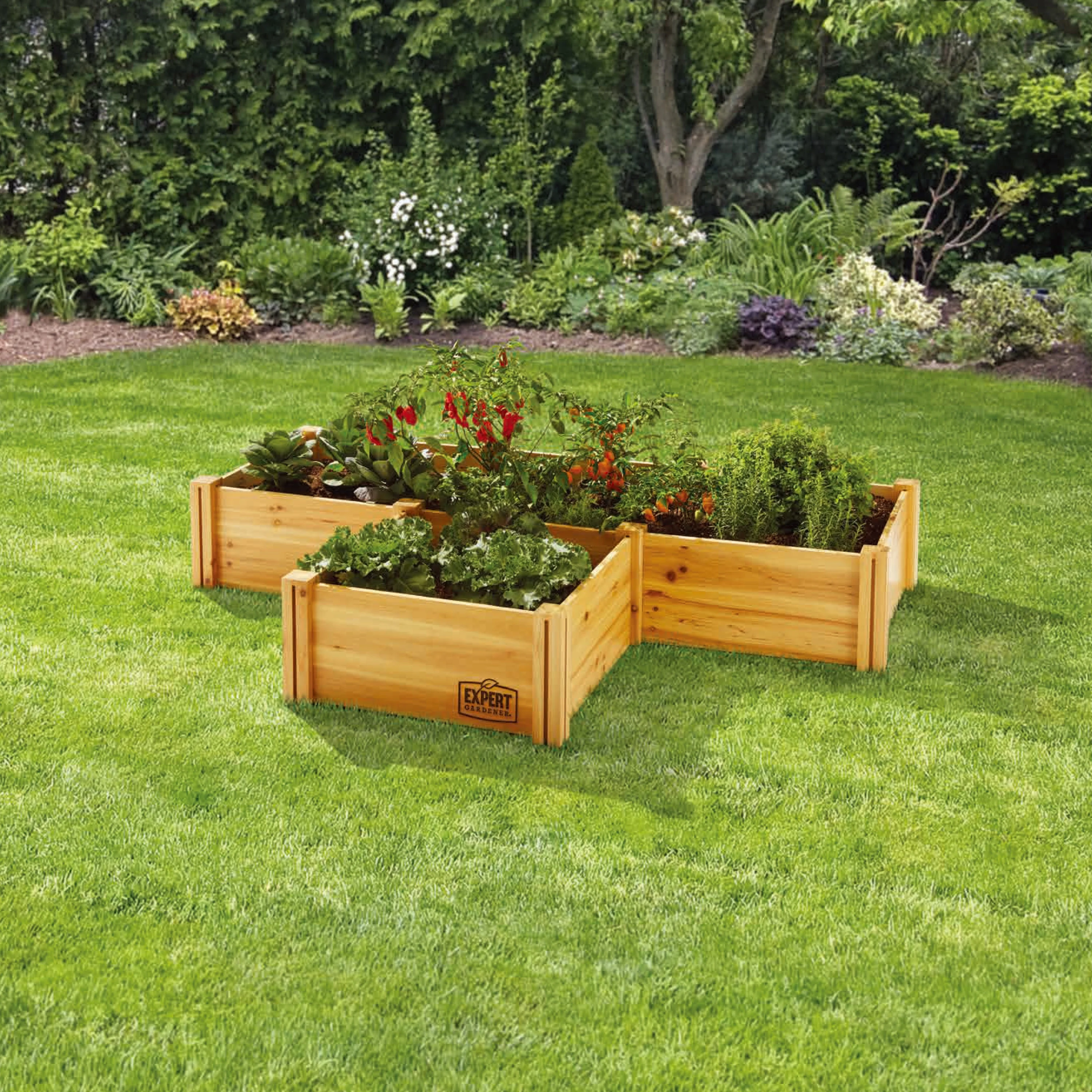 Expert Gardener Outdoor Wood Garden Bed, 7.4 ft L x 2 ft W x 10.6 in H - image 5