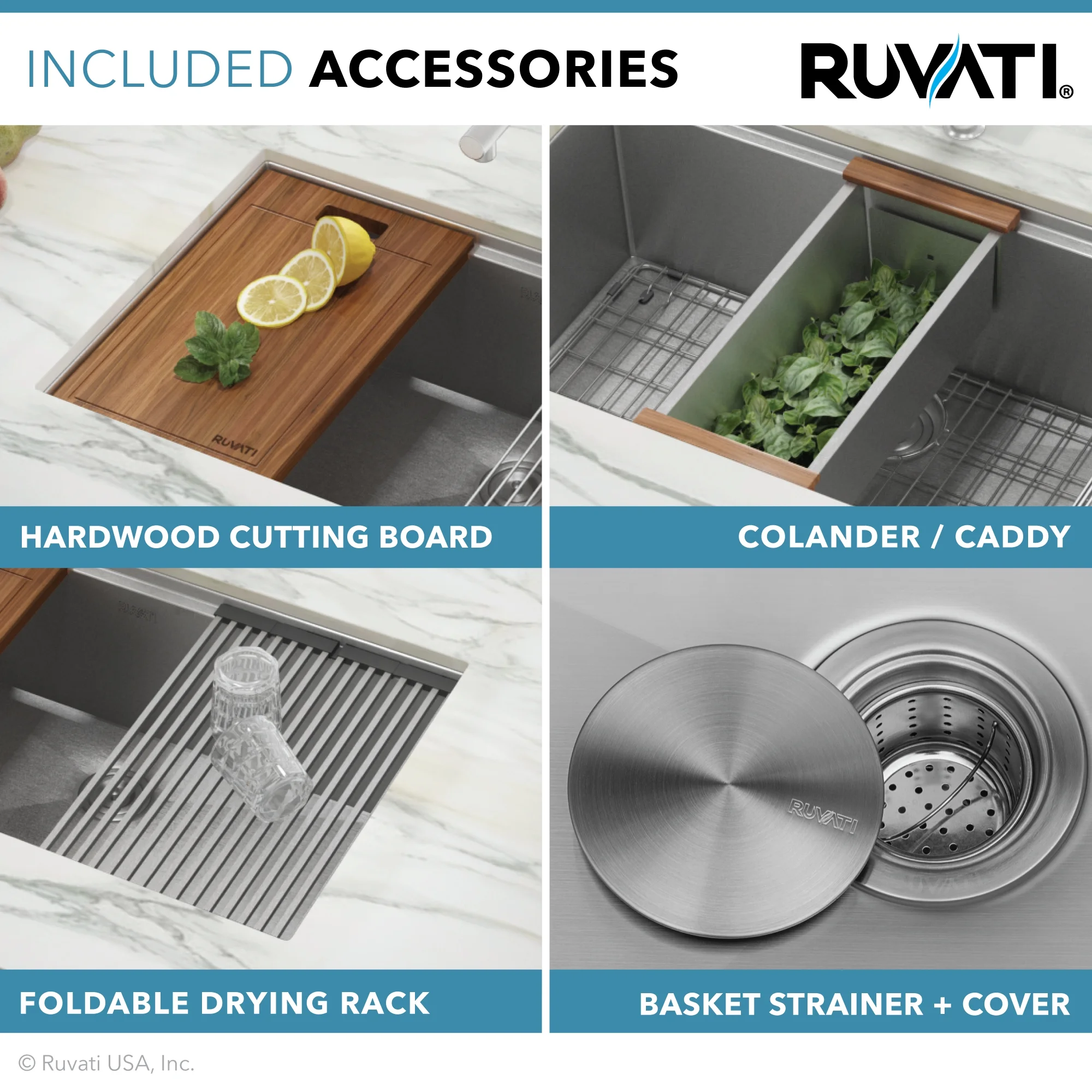 Ruvati RVH8345 Stainless Steel 33" x 10" x 19" Rectangular Undermount Sink - image 4