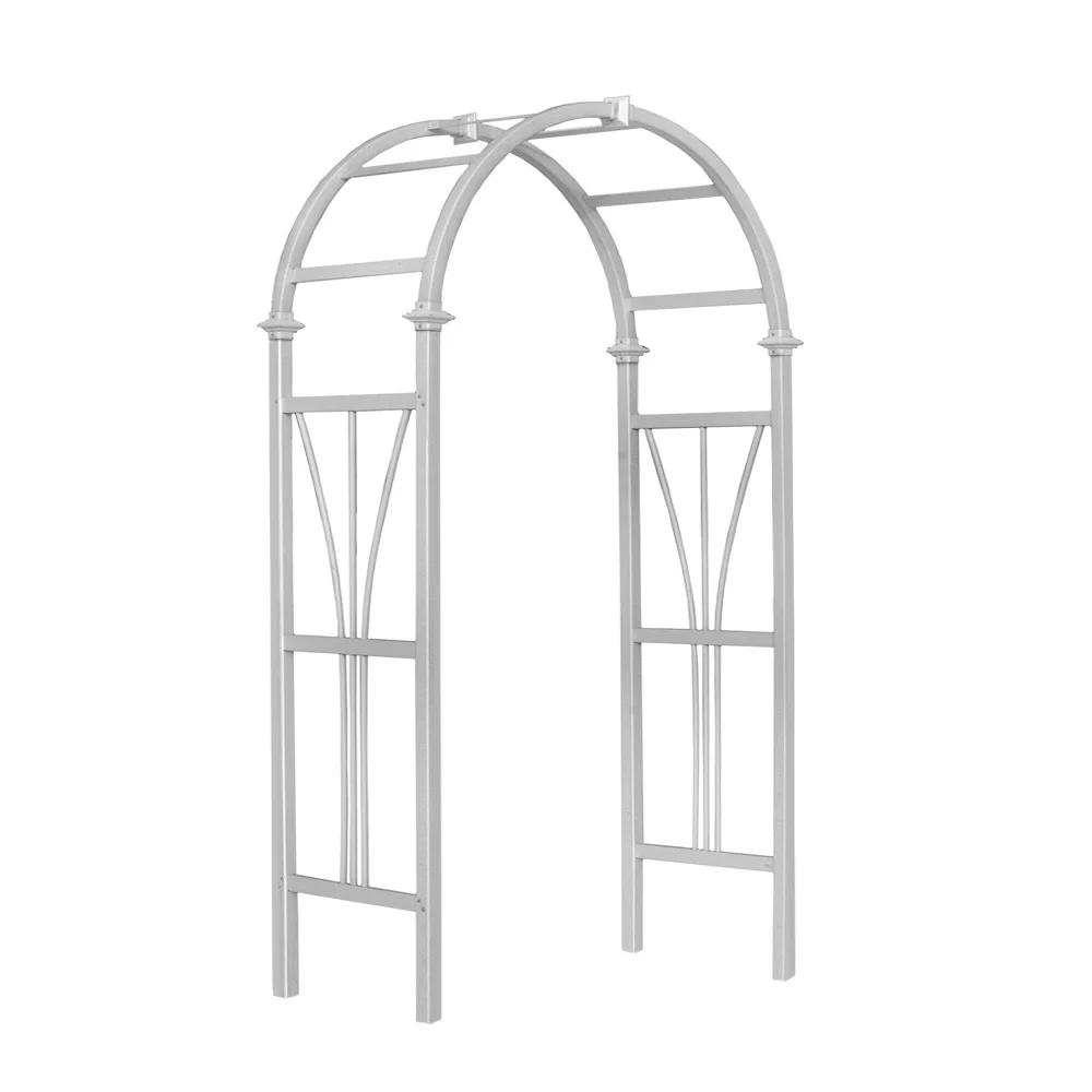 Vita 45"L x 21"W x 82"H Dublin Vinyl Arbor, White, BA68101-1 - image 2