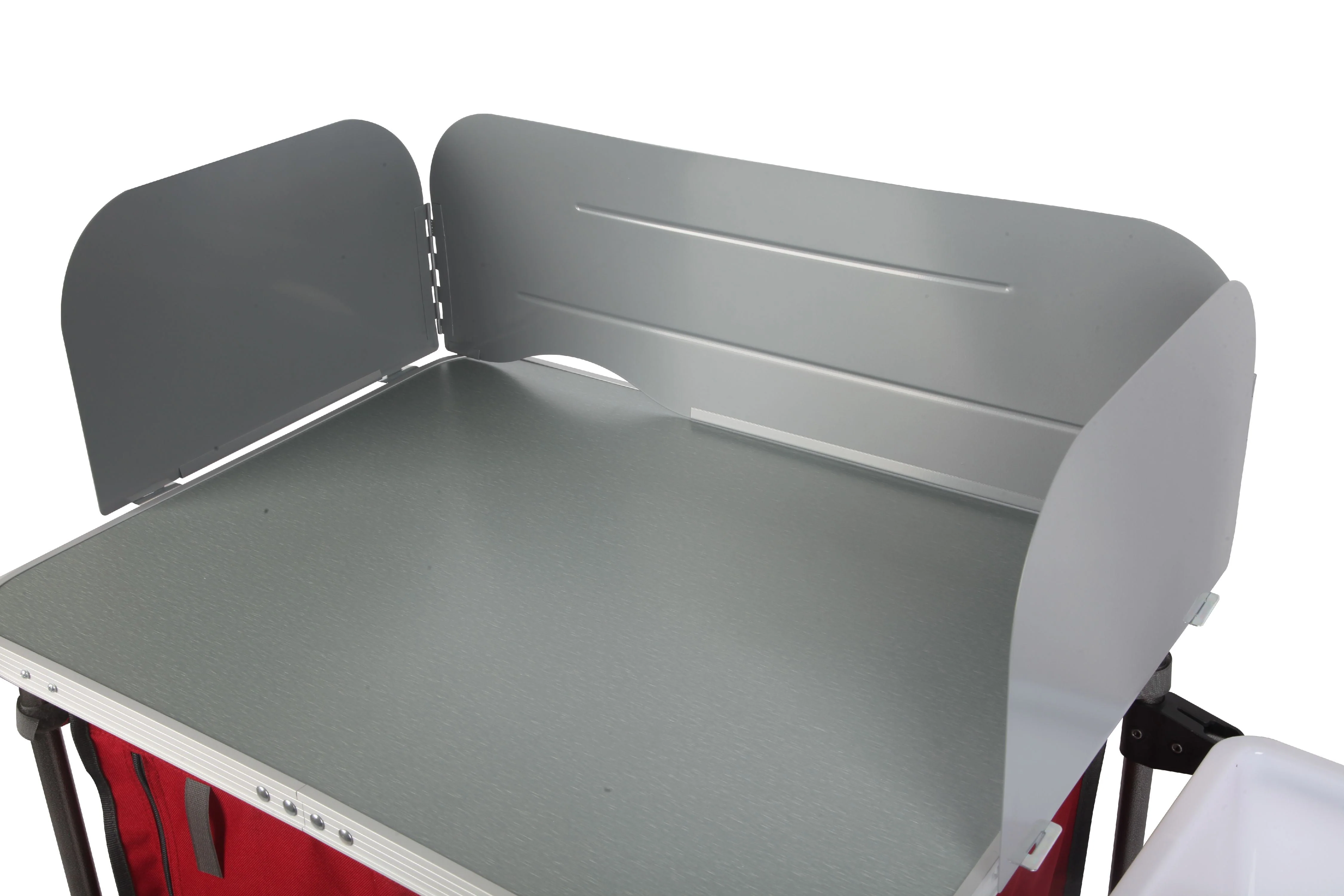 Trail Deluxe Camping Kitchen with Storage, Silver and Red, 31 Height" x 13 width" x 8.25 length" - image 6