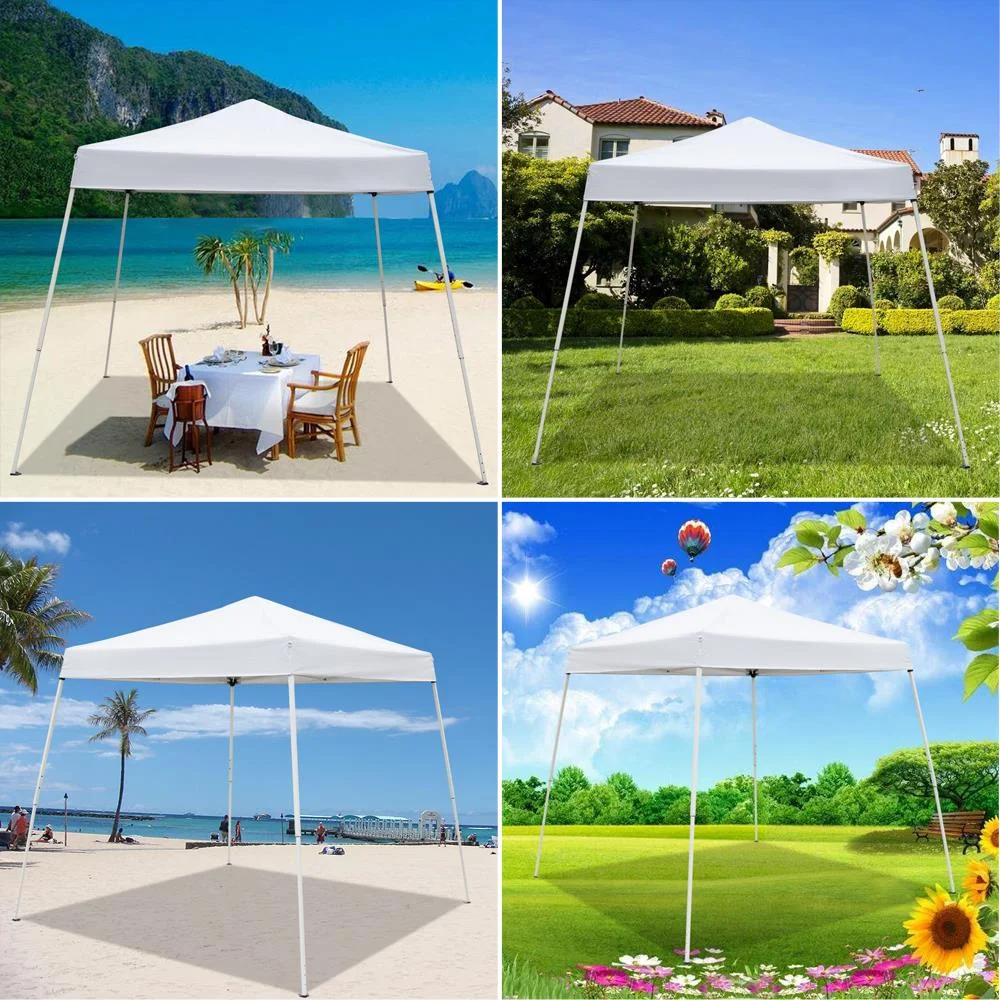 Zimtown 10ft x 10ft Base/8ft x 8ft Outdoor Pop up Tent Folding Gazebo Beach Canopy White - image 4