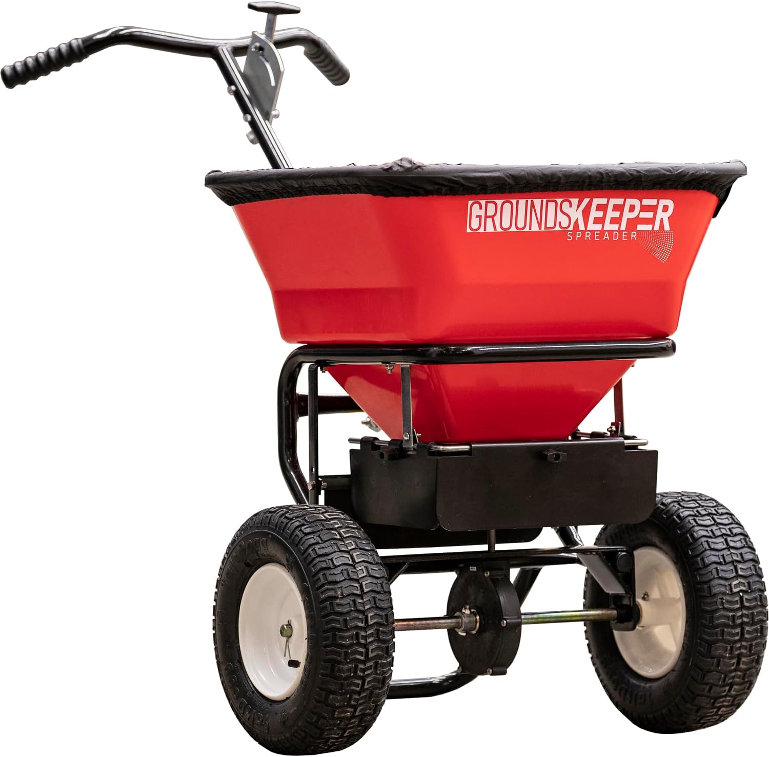 100 lb Walk Behind Push Spreader - Multi Purpose Fertilizer Seed Salt & De-Icer Spreader - product image 1