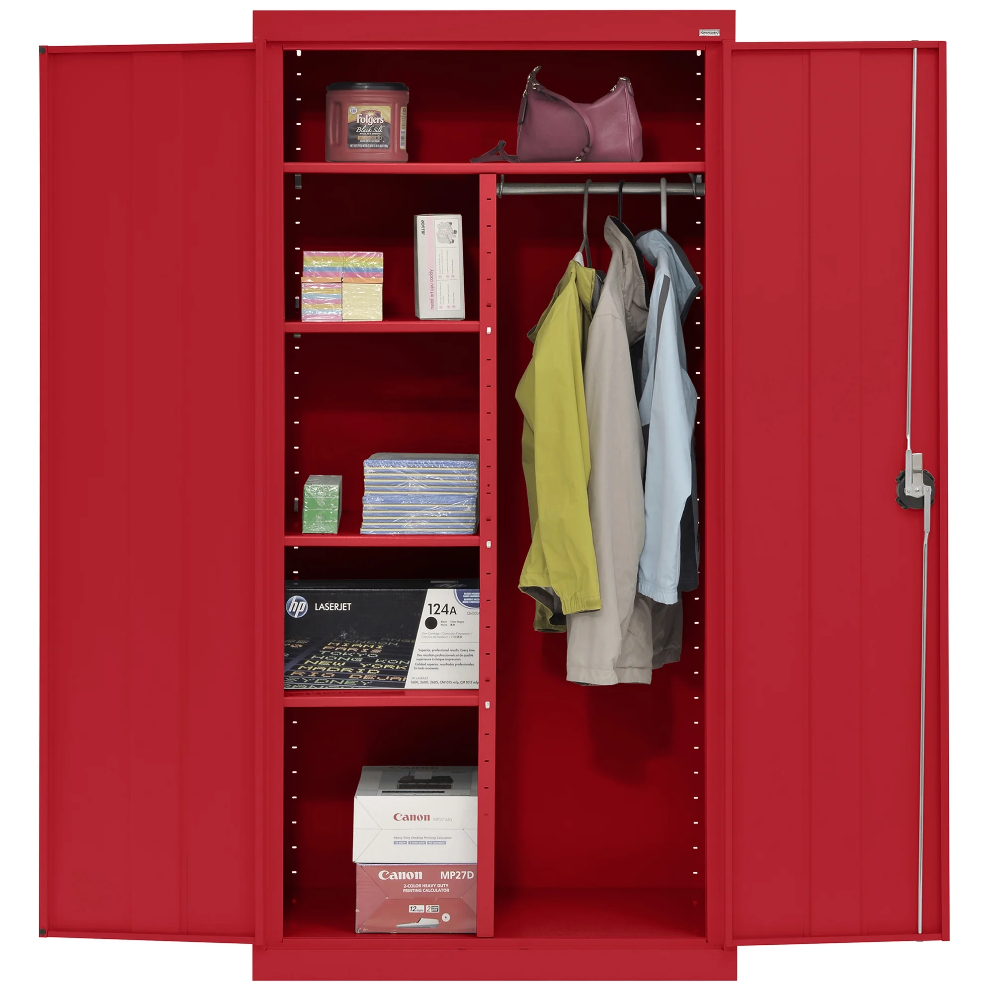 Elite Series Combination Cabinet with Adjustable Shelves, 36"W x 18"D x 72"H, Red - image 7