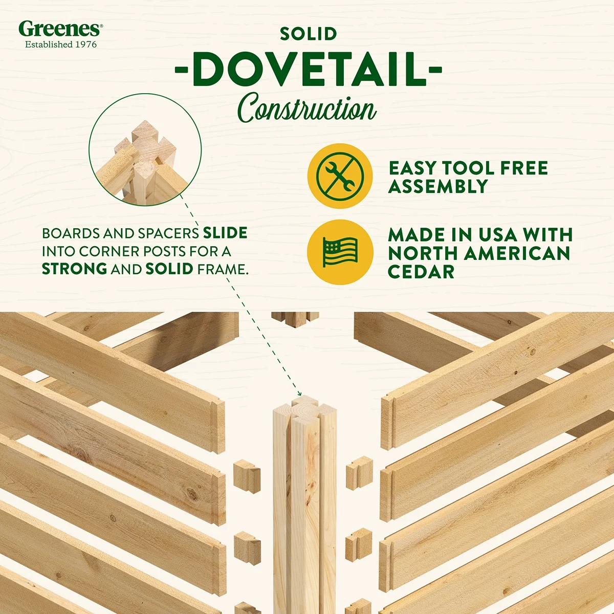 Greenes Fence Cedar Wood Composter Add-On Kit 36" x 36" x 31", 173.92 gal - image 6