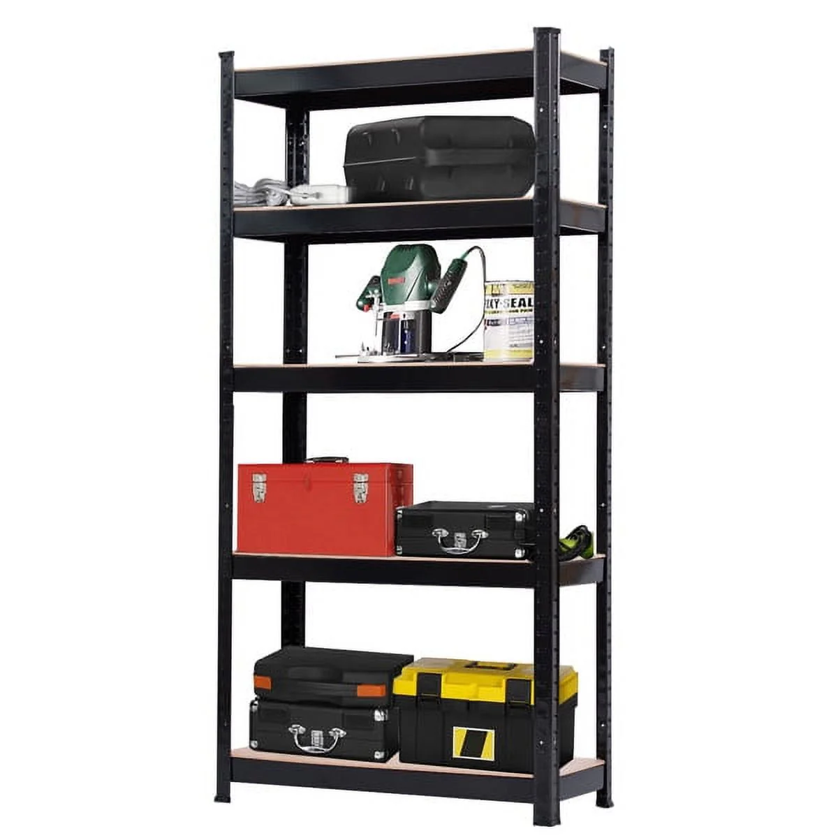 Muscle Rack 30 in. W x 60 in. H x 12 in. D 5-Tier Black Steel Shelving Unit - image 3