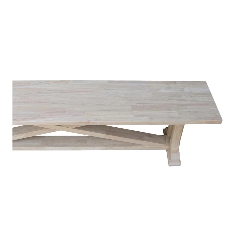 Double X-Back Bench With Arms and Shelf - image 3
