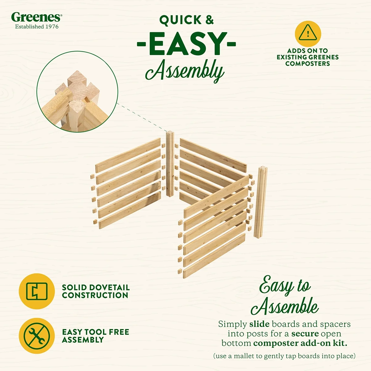 Greenes Fence Cedar Wood Composter Add-On Kit 36" x 36" x 31", 173.92 gal - image 7