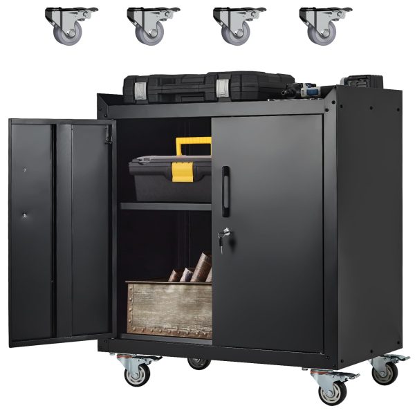 Rolling Garage Storage Cabinet with Wheels - Metal Lockable Tool Cabinet with Adjustable Shelves - product image 1