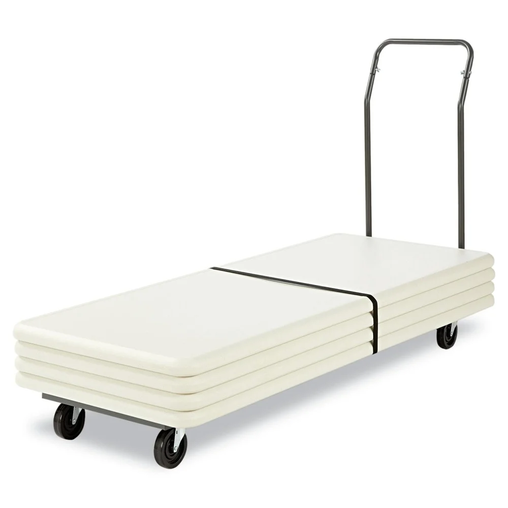 Alera ALEFTCART 20.86 in. x 50.78 in. to 72.04 in. x 43.3 in. 600 lbs. Capacity Metal Chair/Table Cart - Black - image 5