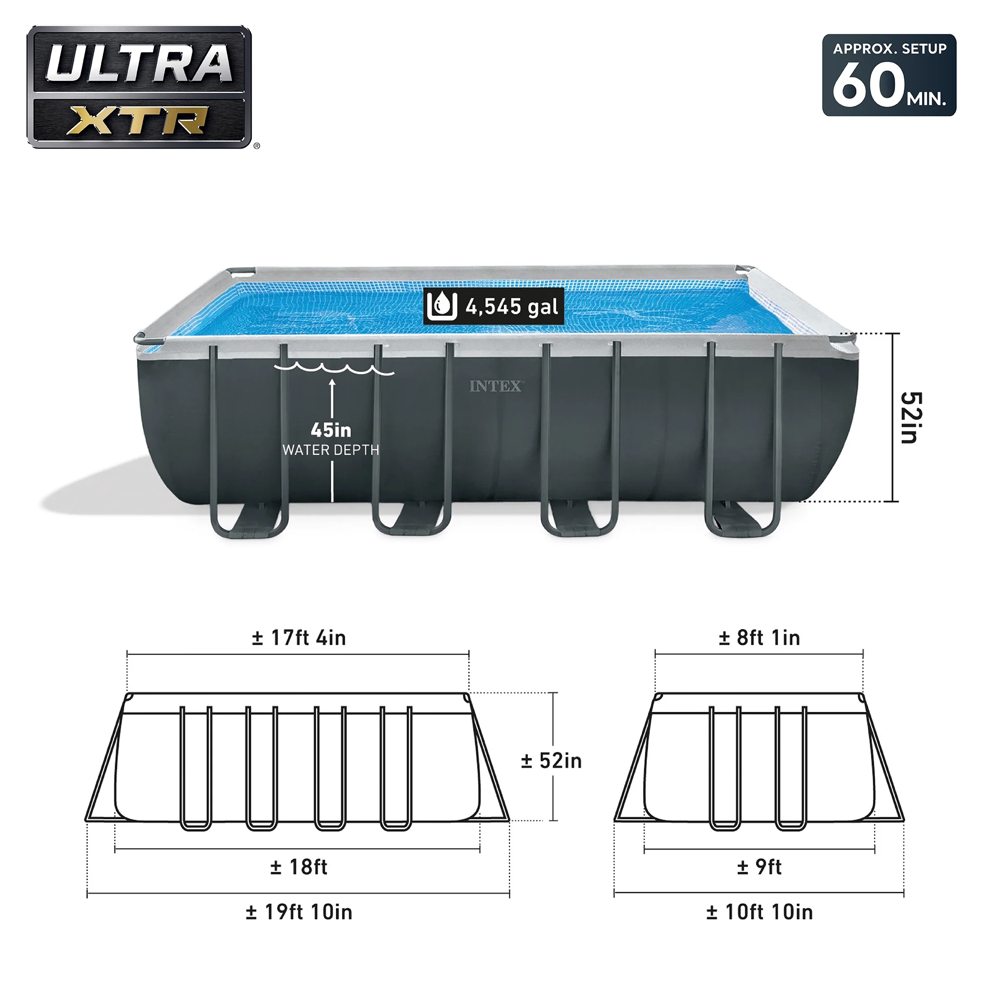 INTEX 18ft x 9ft x 52in Ultra XTR Above Ground Pool, Floats (2 Pack), & Inflatable Cooler - image 2
