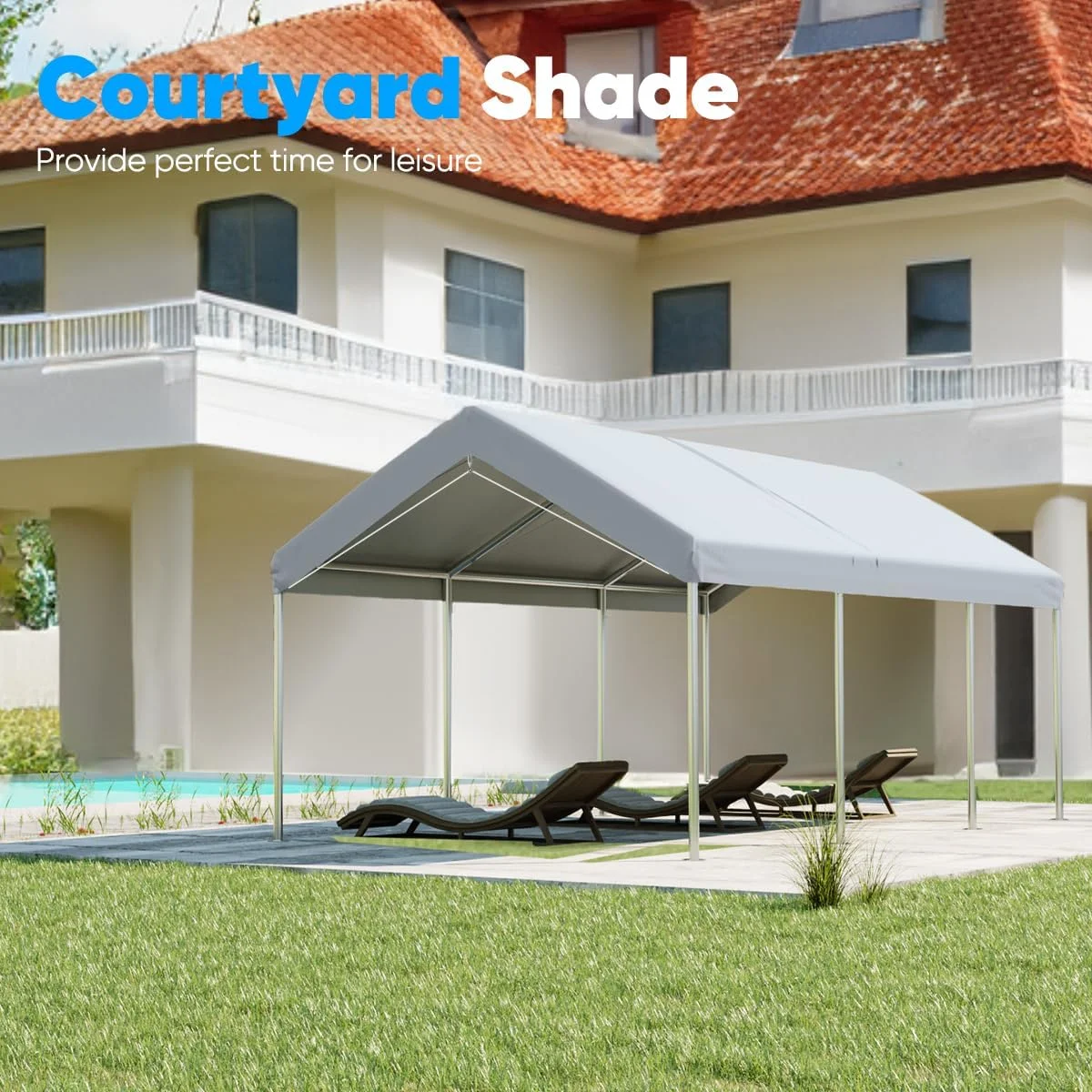 Quictent 10?x 20?x 8.7?Silver Gray Carport - image 6