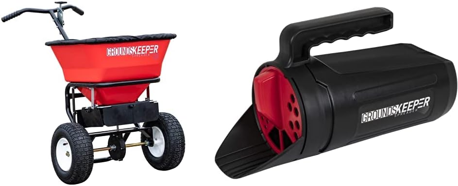 100 lb Walk Behind Push Spreader - Multi Purpose Fertilizer Seed Salt & De-Icer Spreader - product image 3