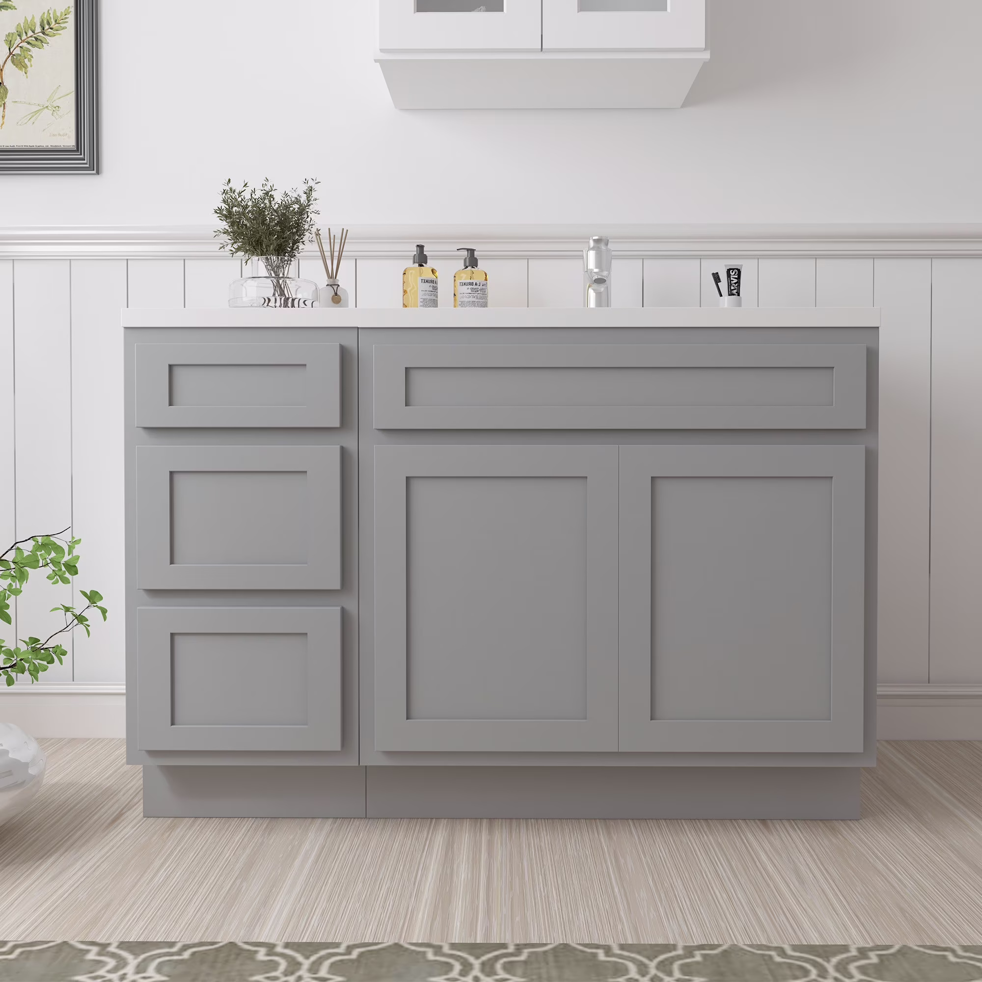45 in. W x 21 in. D x 32.5 in. H Bath Vanity Cabinet without Top in Gray - image 1