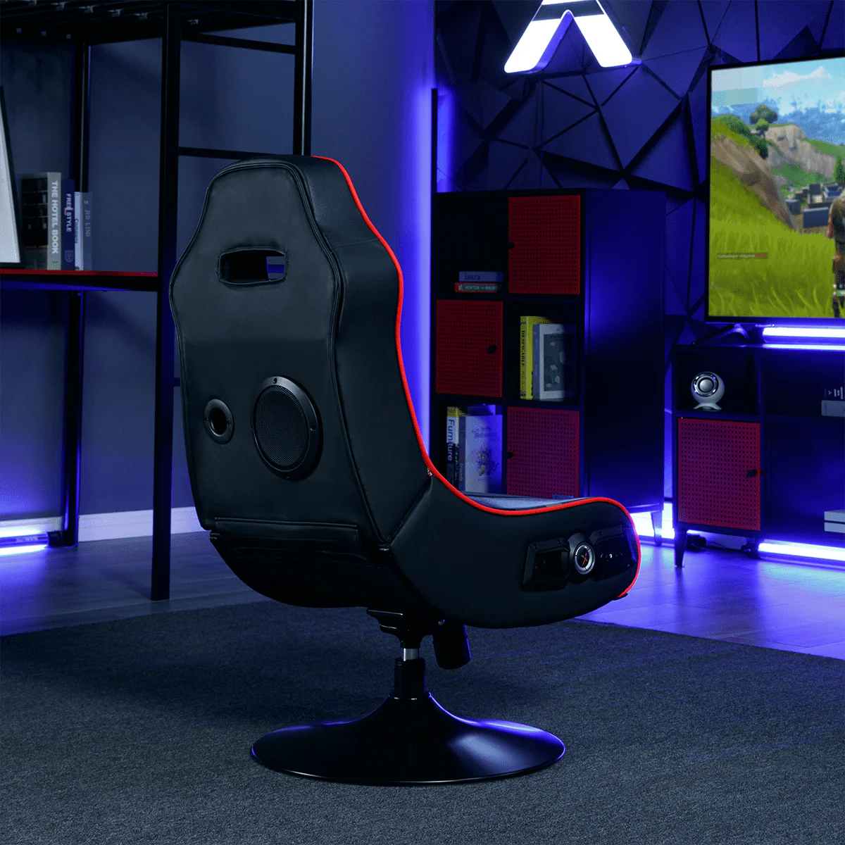 X Rocker Bolero Jr 2.1 Audio Pedestal Gaming Chair, Black PU 26.77" x 24.41" x 36.81" - image 2