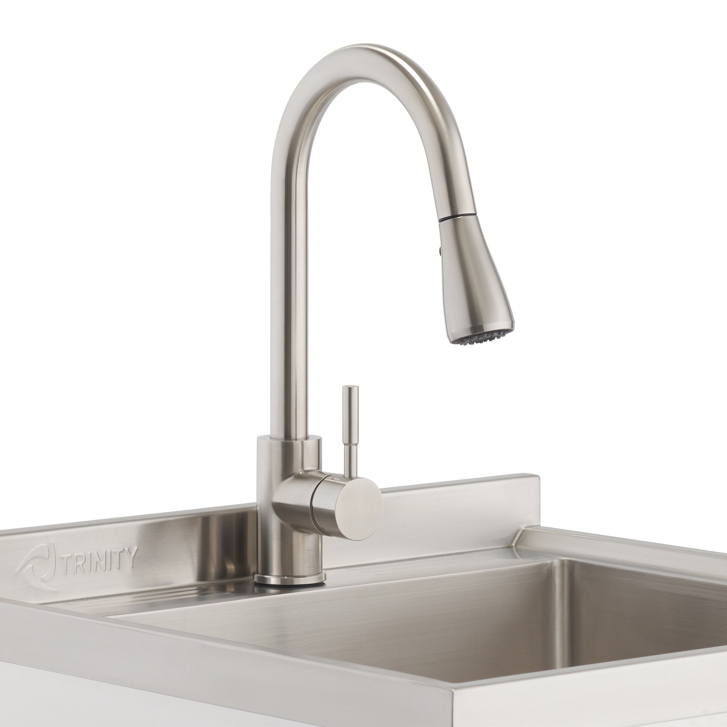 TRINITY 18' x 16' x 13' Stainless Steel Utility Sink with Pull-out Faucet - image 4