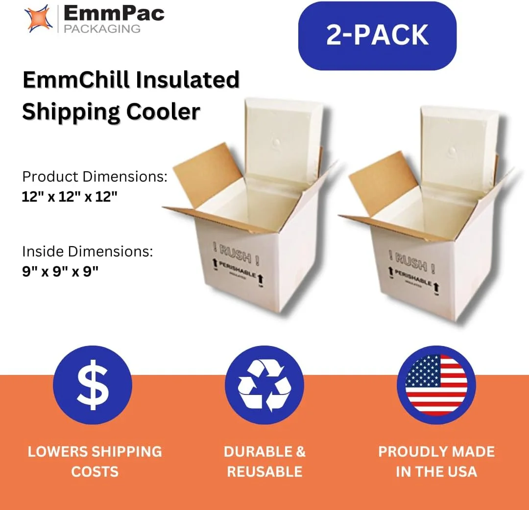SF12A EcoFriendly Insulated Shipping Cooler, 12" x 12" x 12" (Pack of 2)(9" x 9" x 9" Inside) - image 2