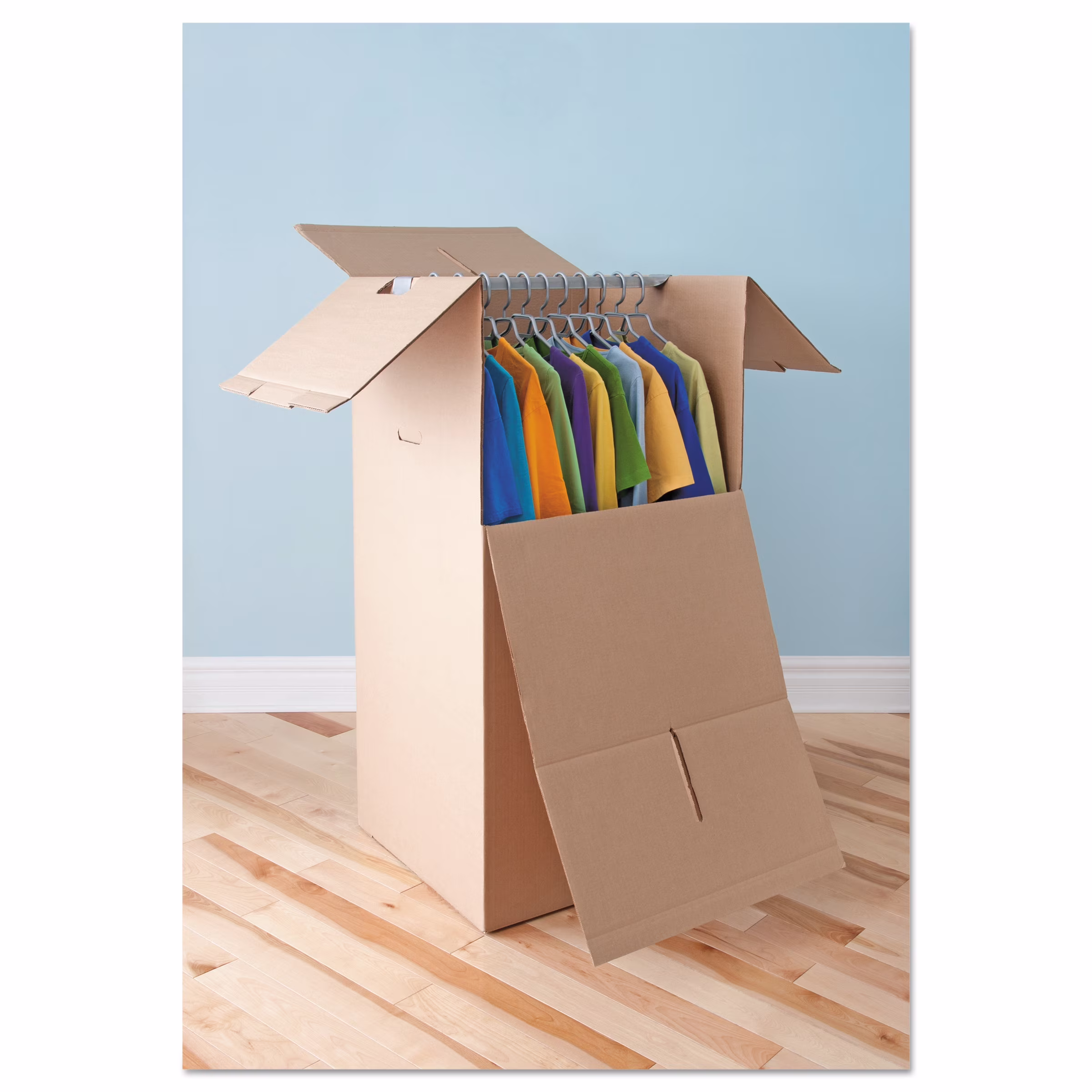 General Supply Brown Corrugated Wardrobe Moving/Storage Boxes, 24l x 20w x 46h, 5/Bundle - image 1