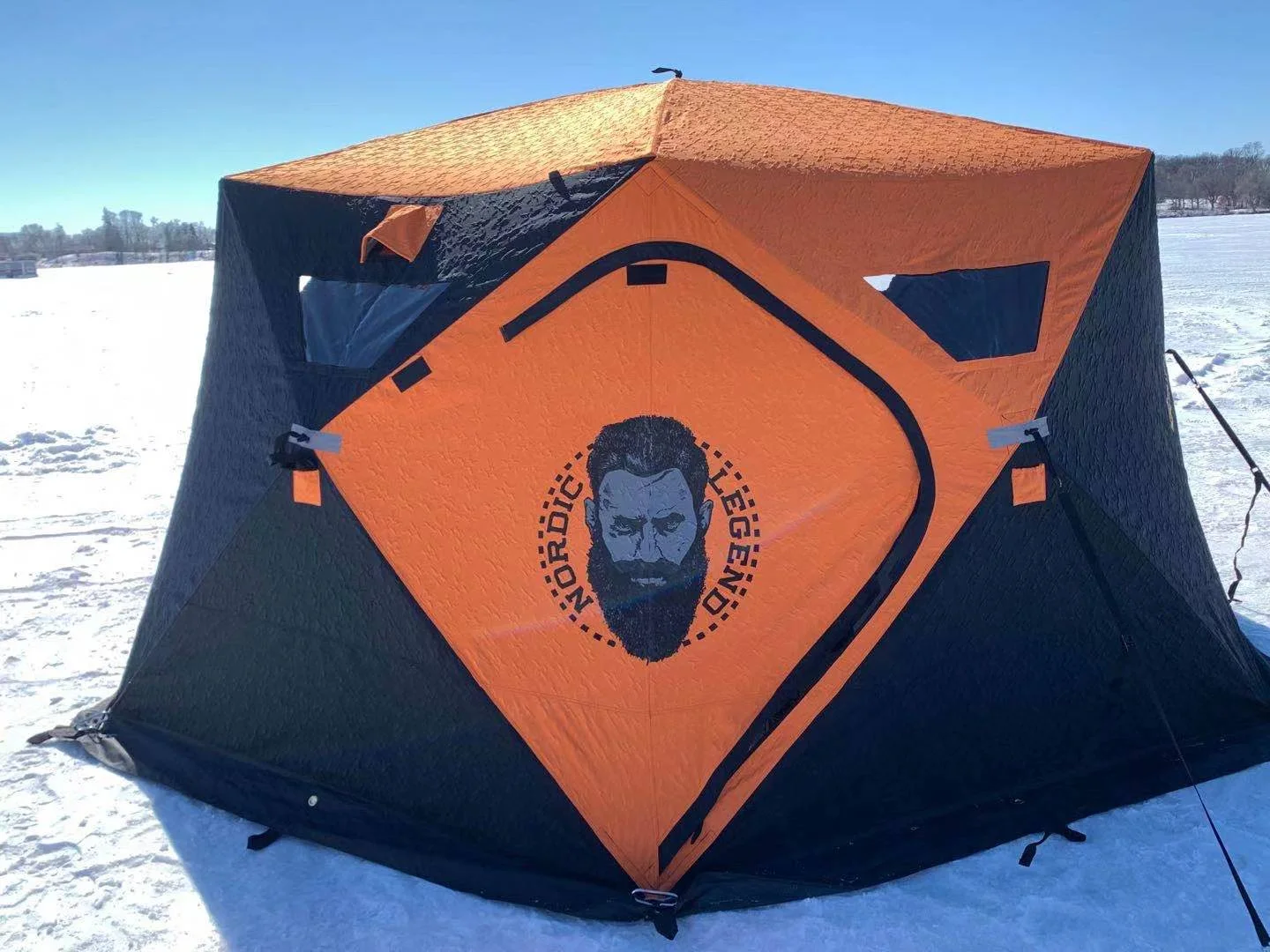 Nordic Legend AURORA LODGE 12' x 12' x 7.5" Tall Portable Ice Fishing Shelter with Single Door - image 4