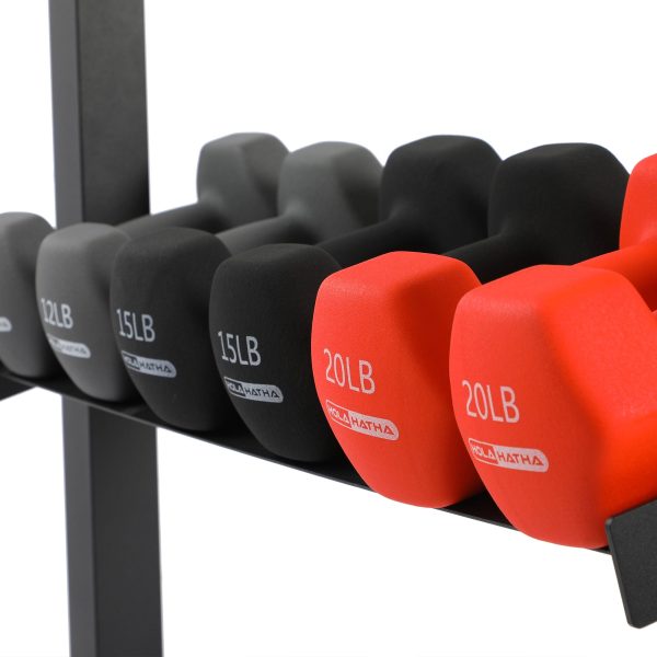 150 lb Neoprene Dumbbell Set with Rack - 7 Pair Color Coded Hand Weights for Home Gym Strength Training - product image 2