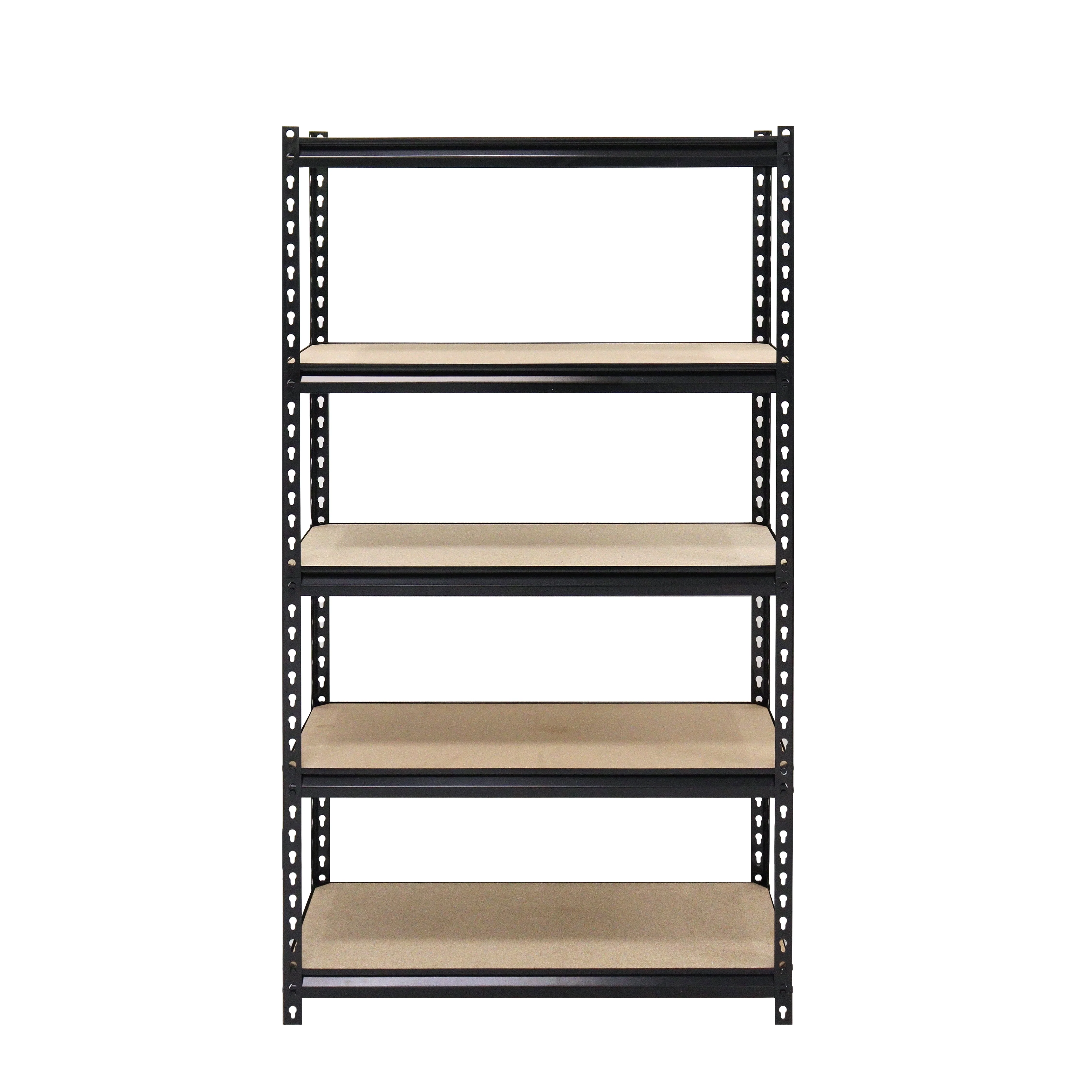 Muscle Rack 30 in. W x 60 in. H x 12 in. D 5-Tier Black Steel Shelving Unit - image 1