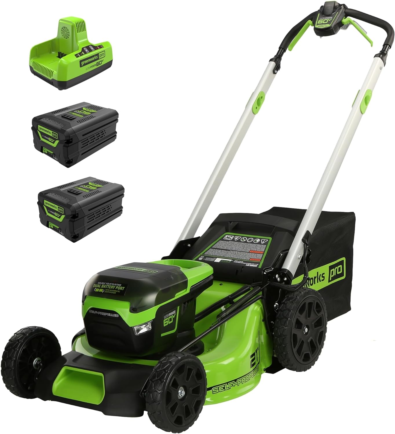 60V 21-Inch Self-Propelled Cordless Electric Lawn Mower with 4.0Ah Batteries, Rear Wheel Drive - product image 1