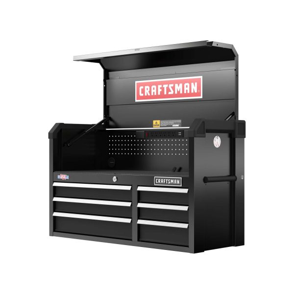CRAFTSMAN 40.5-Inch 6-Drawer Steel Tool Chest with Power Strip, Pegboard Storage & Soft-Close Drawers - product image 1
