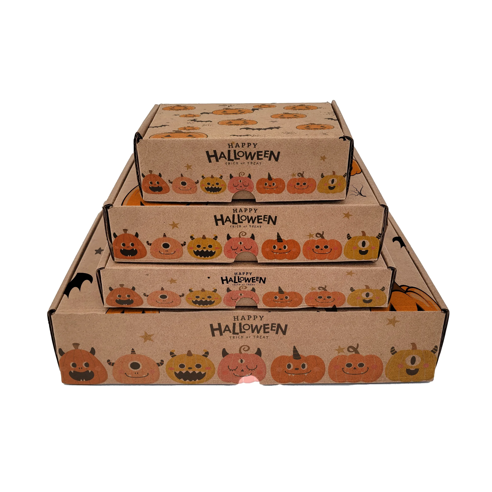 Ucanpack Pumpkin Halloween Mailer Box Festive Kraft Print Gift Boxes, 6 x 6 x 2" - 50 Pcs - image 5