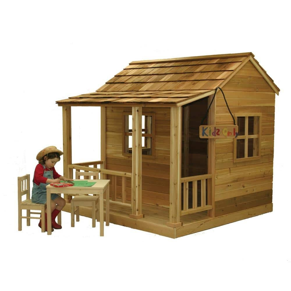 Little Squirt 6x6 ft Cedar Wooden Playhouse for Kids, Outdoor Backyard Playhouse with Dutch Door, Screened Windows & Floor Included - product image 1