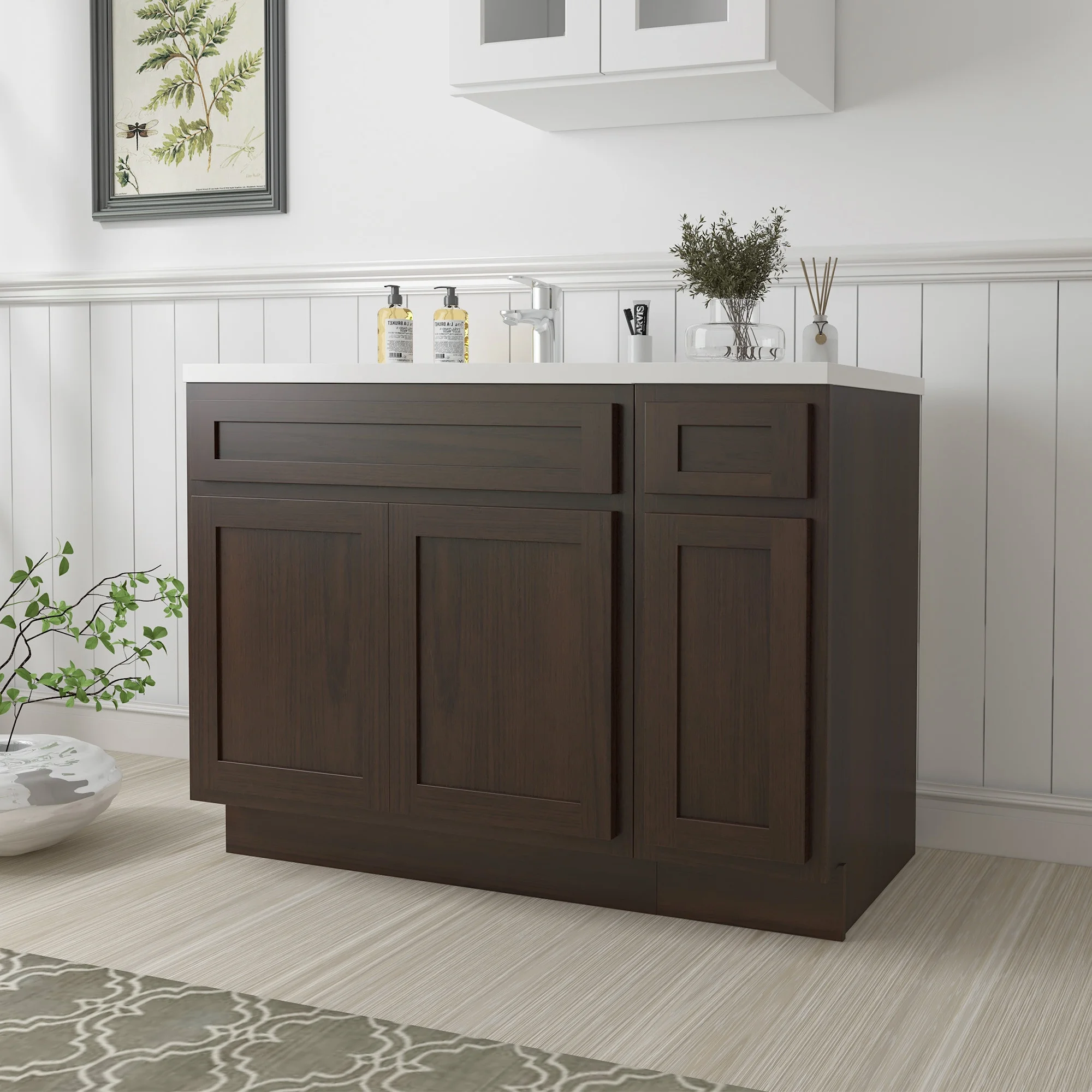 45 in. W x 21 in. D x 32.5 in. H Bath Vanity Cabinet without Top in Brown - image 2