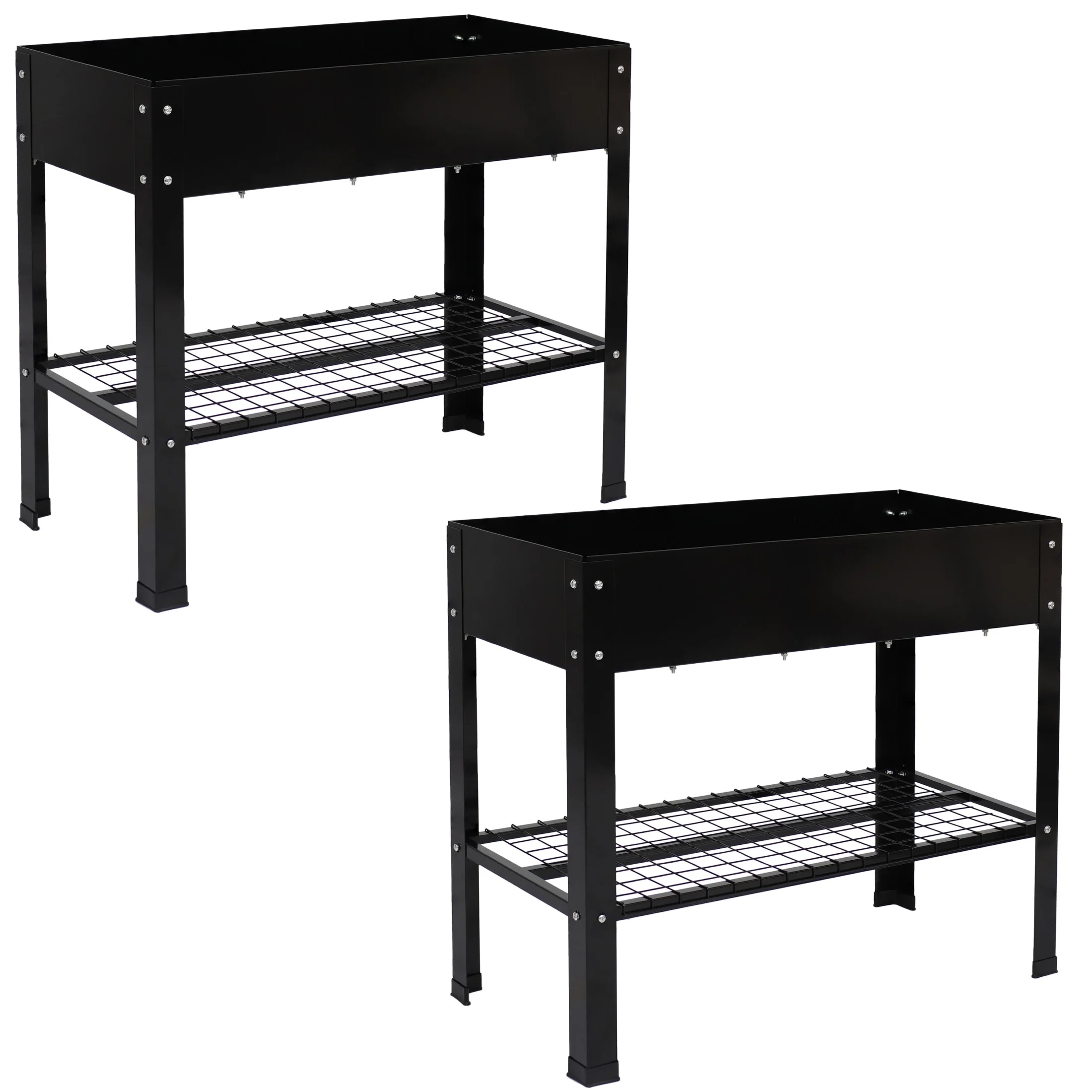 Sunnydaze 35.75" x 16" x 31.75" Black Galvanized Steel Raised Garden Bed, Set of 2 - image 2