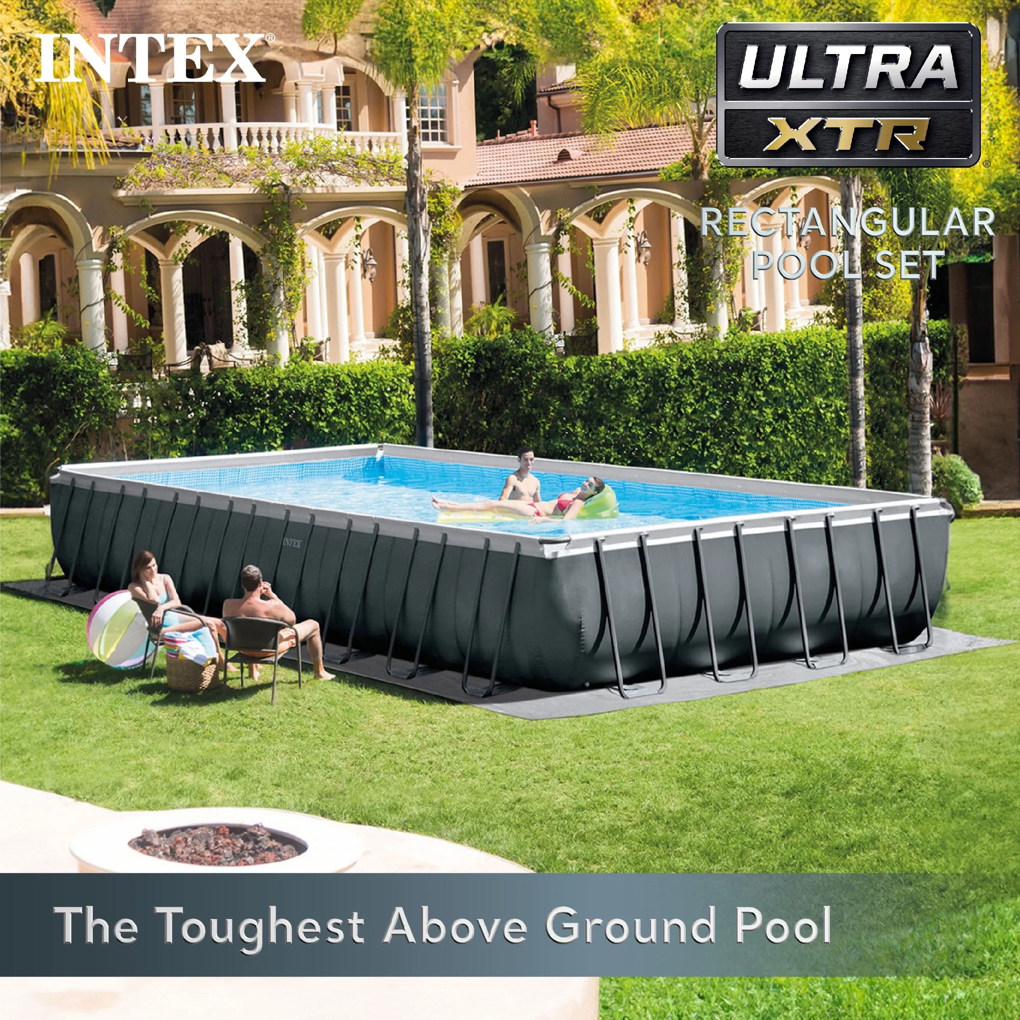 INTEX 32ft x 16ft x 52in Ultra XTR Above Ground Pool, Floats (2 Pack), & Inflatable Cooler - image 2