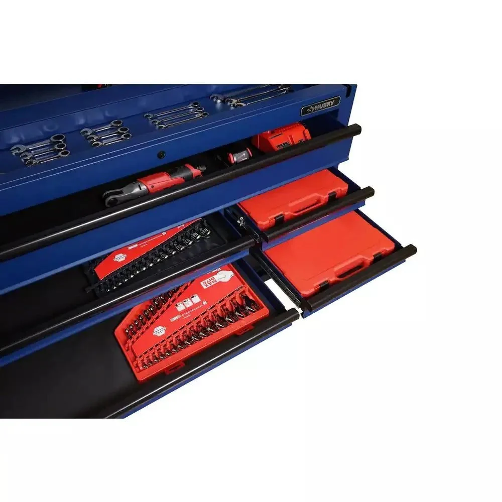 52-Inch 9-Drawer Mobile Workbench with Adjustable Height Wood Top, Heavy Duty Rolling Tool Cabinet - product image 8
