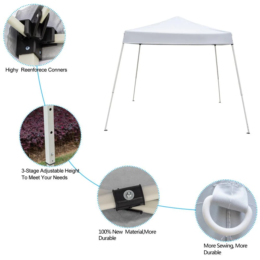 Zimtown 10ft x 10ft Base/8ft x 8ft Outdoor Pop up Tent Folding Gazebo Beach Canopy White - image 5