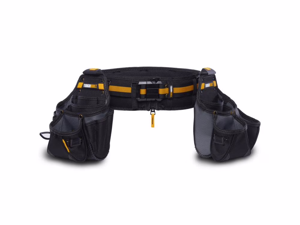 Toughbuilt 2021899 12.5 x 20.5 x 9 in. 27 Pocket Polyester Tradesman Tool Belt Set, Black & Yellow - image 1