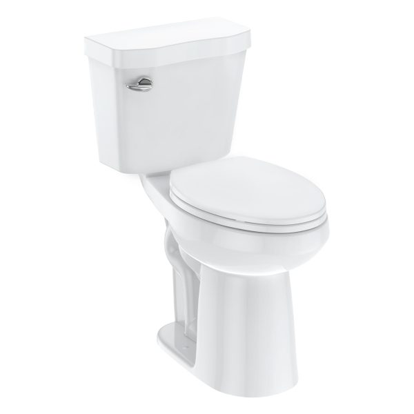 Elongated Two-Piece Toilet with Soft Close Seat - 1.28 GPF Siphonic Flush ADA Universal Height Cotton White - product image 1
