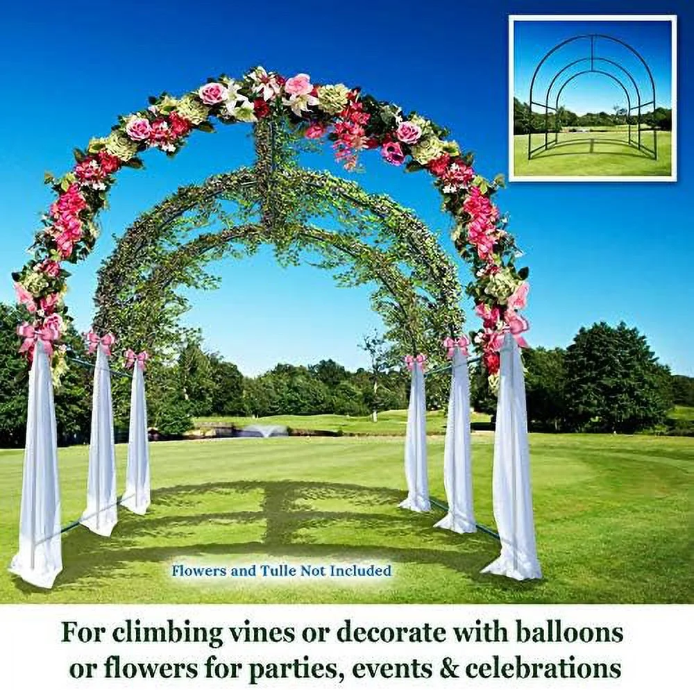 Steel Garden Arch Metal Garden Arch Multi-Size Climbing Plants Arch Arbor (6.5'x 7' x 7.2') - image 7