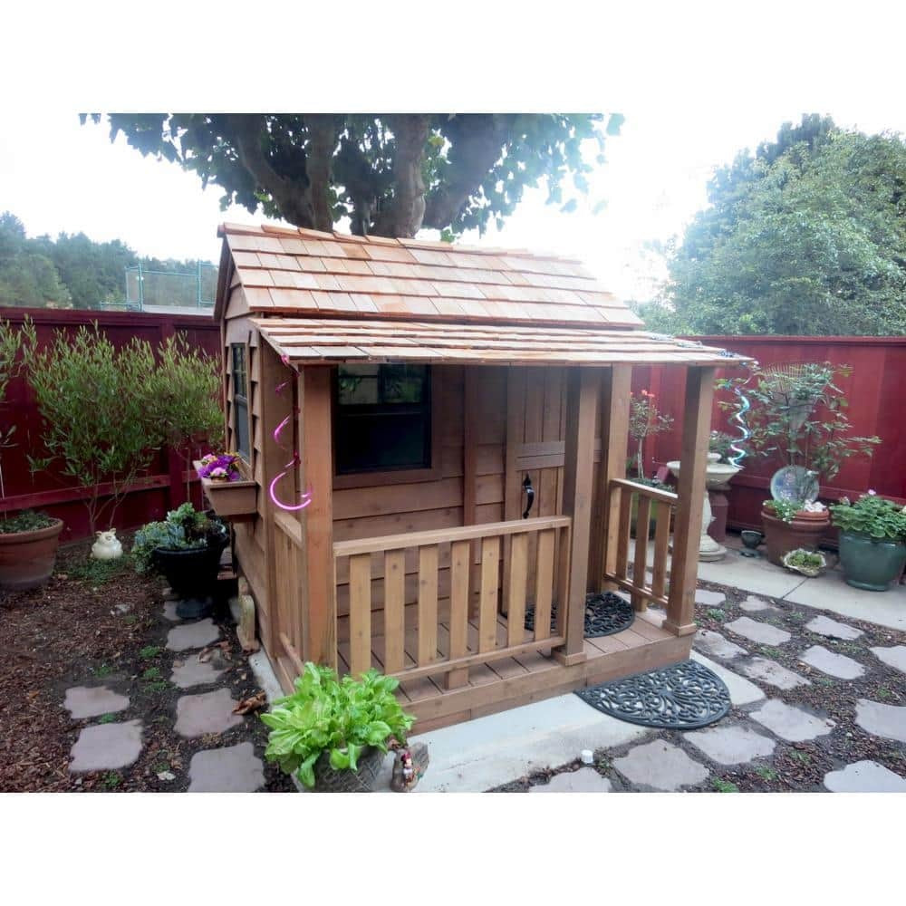 Little Squirt 6x6 ft Cedar Wooden Playhouse for Kids, Outdoor Backyard Playhouse with Dutch Door, Screened Windows & Floor Included - product image 4